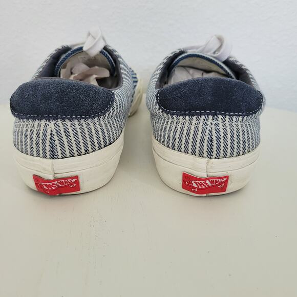 VANS Womens Vault x Mount Vernon Mills Era 59 VLT LX Blue & White Canvas Size 9 - Picture 5 of 8